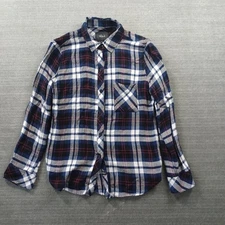 Rails Flannel Shirt Women XS Black Plaid Brushed Surface Soft Lightweight Casual
