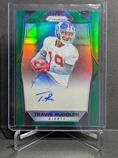2017 Panini Prizm Travis Rudolph Rookie Auto Green Prizm RC #RA-TR Football