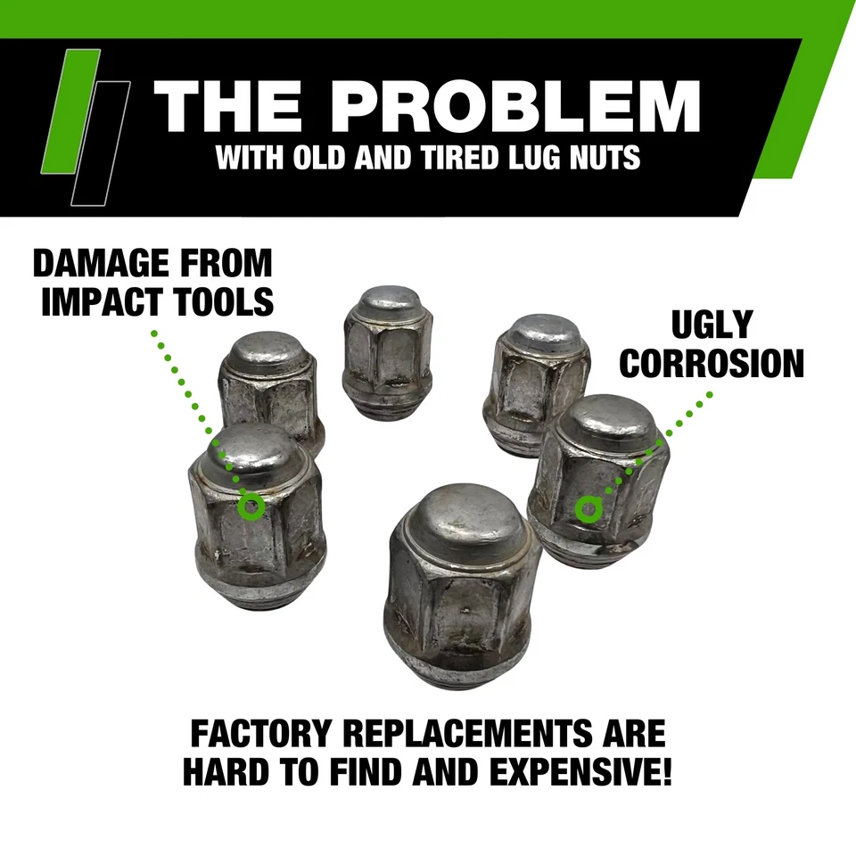 Black Lug Nuts for 1998-2000 Isuzu Amigo with Factory Wheels - Image 3 of 4