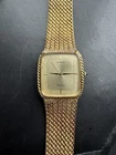 Vintage Seiko Dolce 7741-5060 Men's Tank Dress Watch Gold Dial Quartz Japan RARE