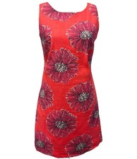 Lilly Pulitzer Shift Dress 2 Woven Cotton Floral Bright Mod 60s Brunch Resort