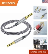 3.5mm Nylon Braided Aux Cable 6.5ft/2m - Male to Male Audio Auxiliary Cord fo...