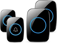 Wireless Doorbell, Waterproof Door Bell Kit, Distinguish front and rear doors...