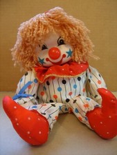 Musical 14" sitting Clown with Moving Head wind up music VINTAGE