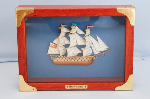 Framed 3-D Model Admiral Lord Nelson's Flagship HMS Victory Trafalgar Napoleon - Picture 2 of 5