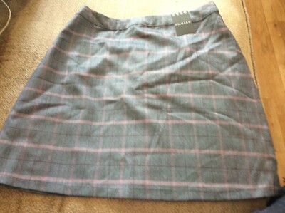 LADIES PRIMARK GREY PINK CHECK SKIRT size UK - Main Image