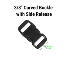 Paracord Planet 3/8" Side Release Curved Black Plastic Buckles - 5, 10, or 20