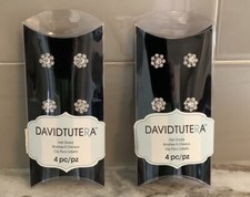 2 Packs/8 Snaps David Tutera  0.5 inch Rhinestone Flower Hair Snaps Silver New