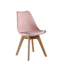 Tulip Dining Chair Eiffel Inspired Solid Wood Legs Padded Seat Comfortable UK
