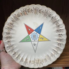 VINTAGE Sanders Mfg Co Nashville USA Porcelain Plate, Masonic, Eastern Star 10”
