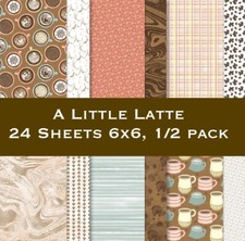Stampin Up A LITTLE LATTE Designer Series Paper DSP 24 Sheets 6x6, Half Pack