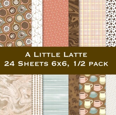 Stampin Up A LITTLE LATTE Designer Series Paper DSP 24 Sheets 6x6, Half Pack