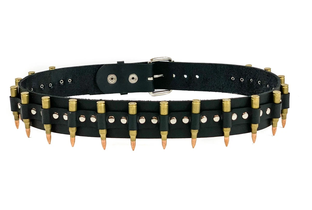 Bullet belt black hot sale metal