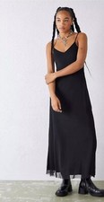 Urban Outfitters Dress Black Mesh Maxi Dress Size XXS,  RRP £49