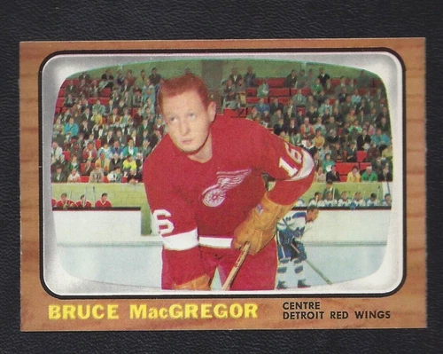 1966 Topps #104 Bruce MacGregor Vintage Detroit Red Wings NHL Hockey 1966-67