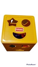 Playskool Form Fitter Shape Sorter Cube Block Child Toy Colors Learning Vintage