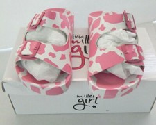 Olivia Miller Girl's Slide Sandals Moo Pink Slip On Double Buckle Size 13