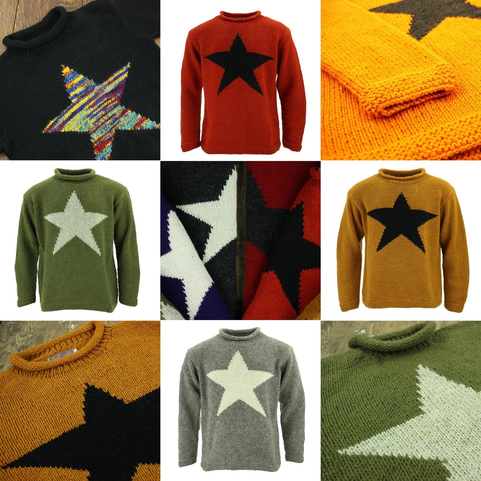 Chunky Wool Knit Star Jumper LoudElephant Sweater Pullover Warm Adults Handmade
Opens in a new windo