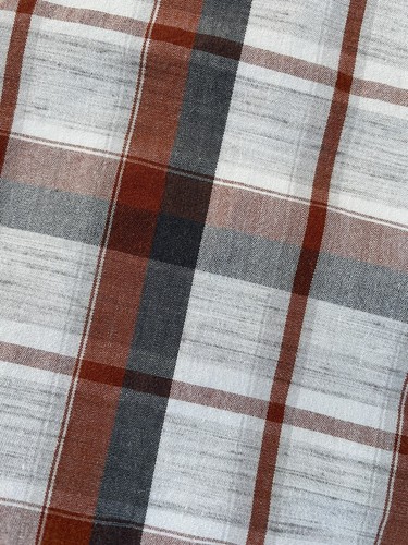 prAna Top Uomo Tamarack Tg L Hennè Plaid SS Bottone Frontale Camicia Cotone Organico - Foto 4 di 9