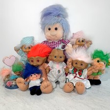 RARE Vintage Lot 6 Large Tall 24" Troll Dolls Ace novelty Russ, JSI etc. 1980  s