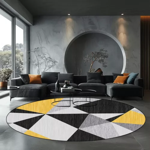 Runder Teppich Wohnzimmer Modern Luxus Zuhause Schlafzimmer Dekor Teppiche Großflächenmatten - Bild 13 von 32