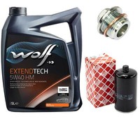 MotoröL Set 5W40 5 Liter + ÖLfilter + Schraube FüR Vw Transporter Iv Kasten Bus