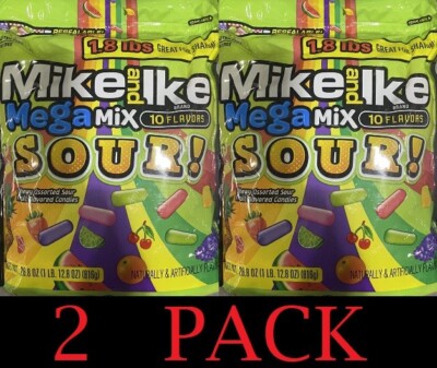 2x Mike and Ike SOUR Mega Mix Chewy Candy 28.8 oz Candies