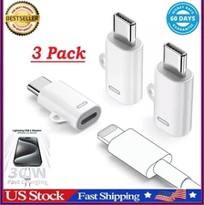 USB C to Lightning Adapter 3 Pack [Mfi Certified] Lightning Female to USB C