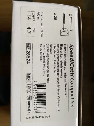 20 SpeediCath Compact Set Nelaton Frauen CH/mm 14/4.7 Katheter Beutel OVP NEU - Bild 2 von 3
