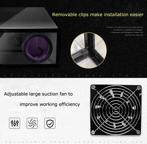 Dust Box 110V 3mm Fully Enclosed Electric Grinding Table Polisher Acrylic Cover - Picture 6 of 13