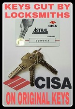 5 X GENUINE CISA ASTRAL KEY CUT TO CODE , CISA ASTRAL KEYS  NOT CHEAP COPY KEY