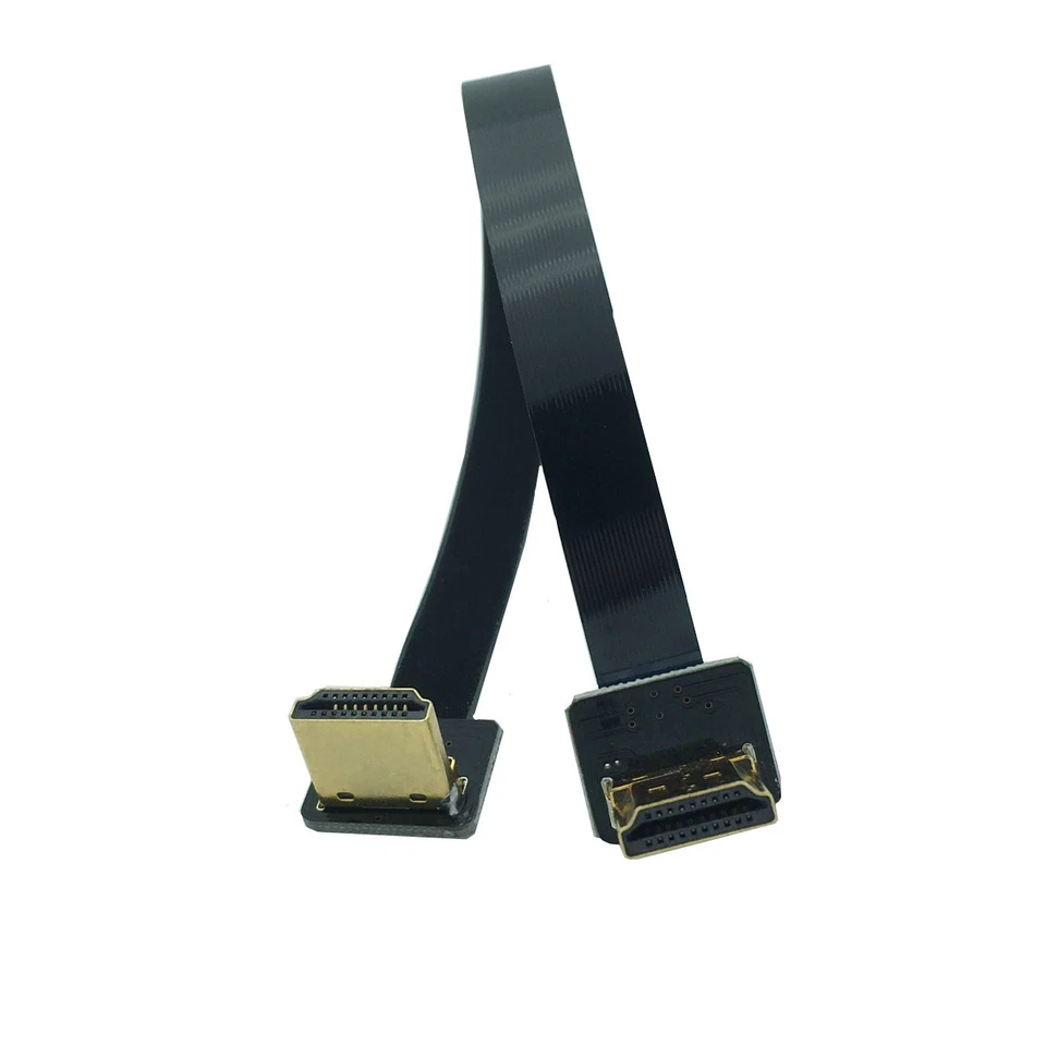 FPV 90 Degree Dual Down Angled HDMI Type A Male to Male HDTV FPC Flat Cable 20cm - Image 4 of 4