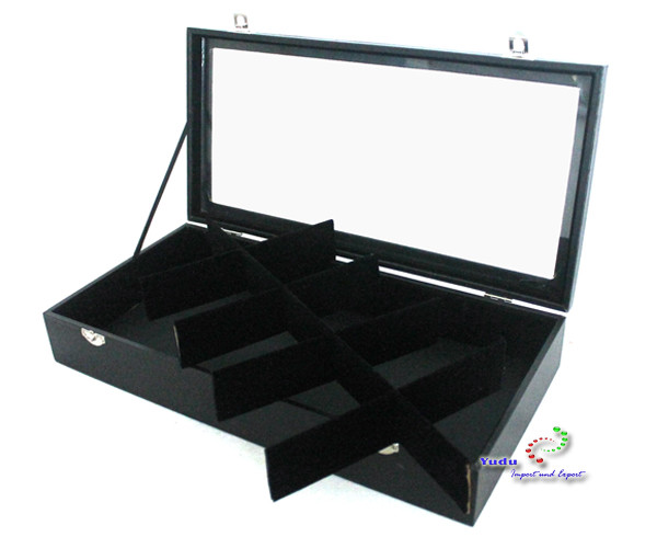 Schmuckkasten Antik Schmucklade Mit Glasdeckel – Schmuckkasten / Schaukasten In Schwarz Von Yudu Schachtel Schmuck - Foto 6