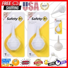 Compact Silicone Nasal Aspirator for Babies - White, Pack of 2 for Easy Use