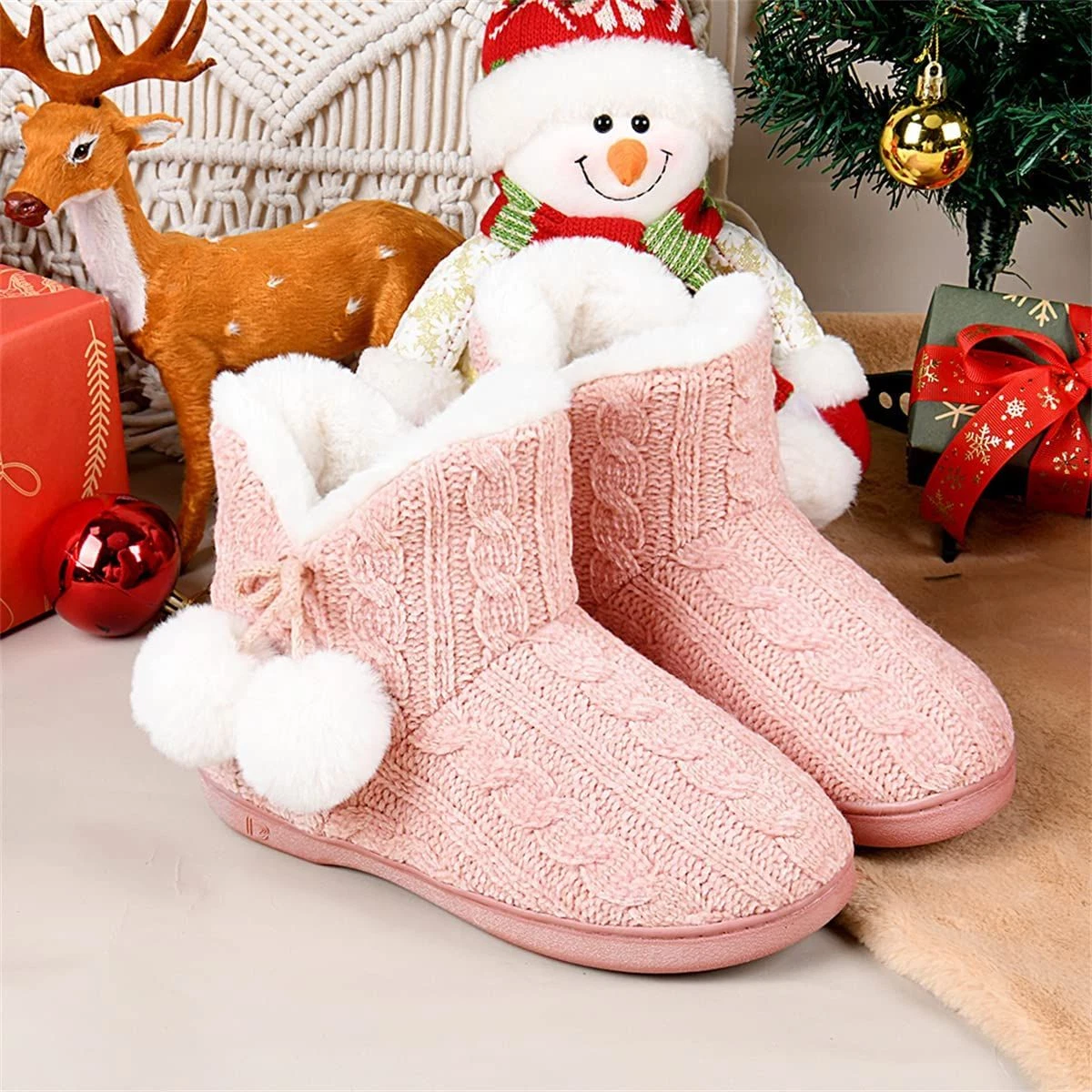Christmas bootie slippers discount