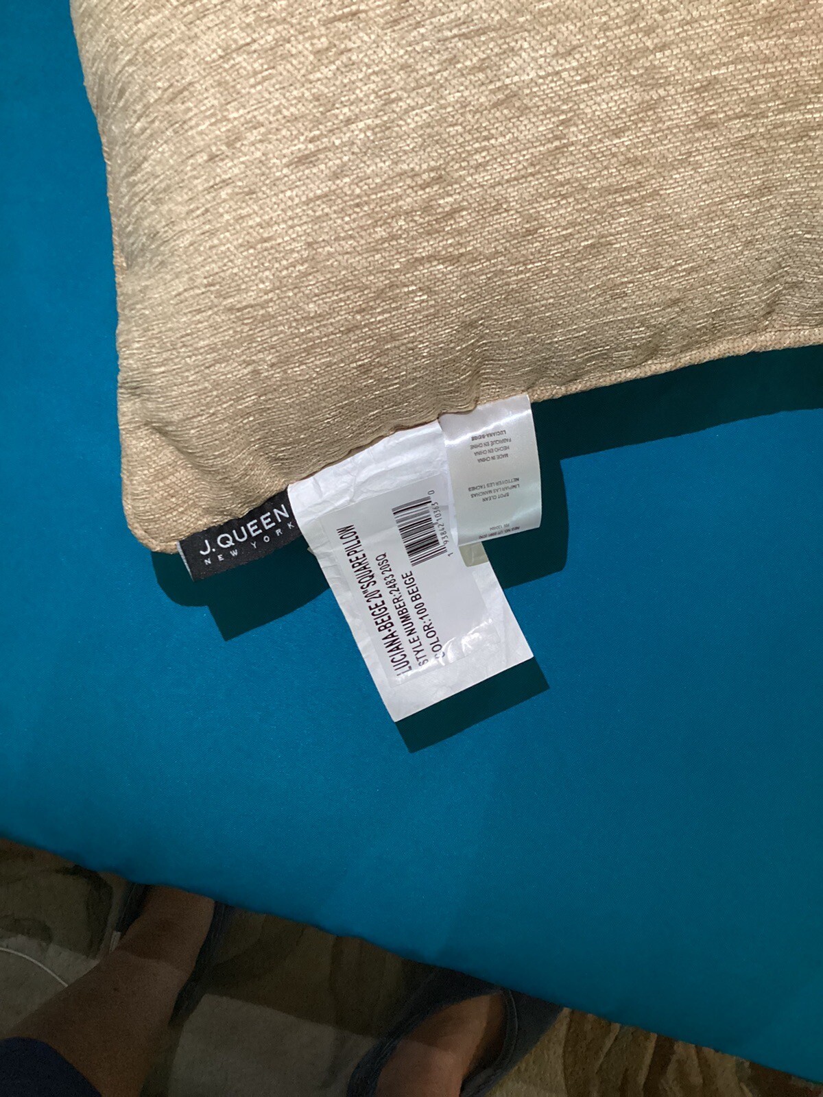 J. Queen New York Luciana Beige 20" x 20" Decorative Pillow New eBay