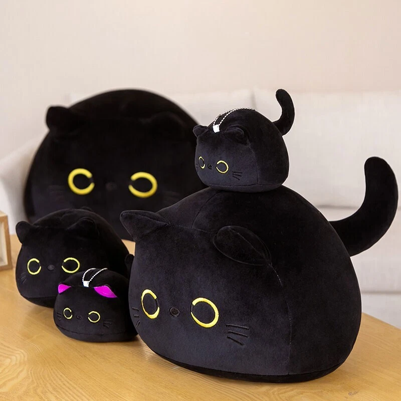 Soft Cozy Black Cat Plush Pillow Charming Perfect for Home Decor and Kids Gift - Image 2 of 4