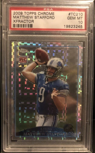 2009 Matthew Stafford Topps Chrome Xfractor Rookie RC PSA 10 Refractor POP 25 !