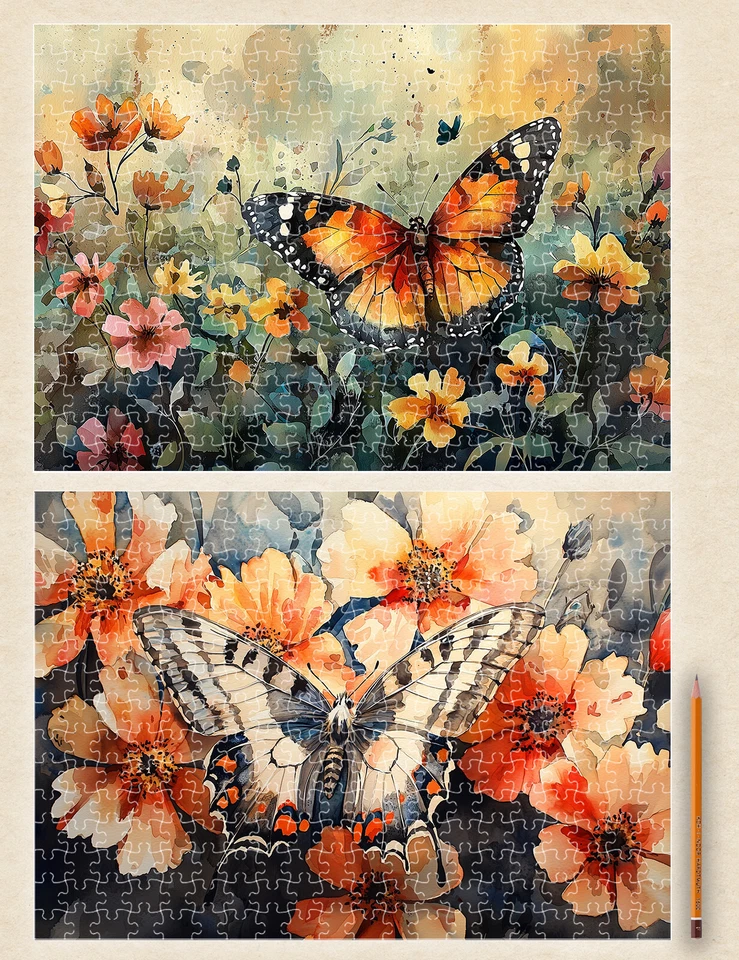 2 x JIGSAW PUZZLES 300pc ~ Butterfly Garden Harmony - delicate nature FG2009 - Image 2 of 4