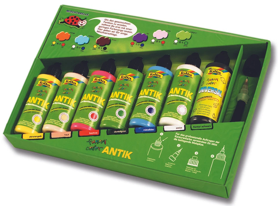 Folia Window Color 7er Profi Set, "funny color ANTIK" mit 20 Vorlagen - 45007 - Bild 3 von 4