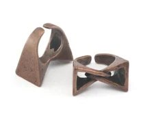 Adjustable Triangle Ring Antique Copper Tone brass 16.5mm 6,5US inner size) 3882