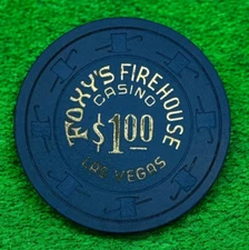 FOXY'S FIREHOUSE CASINO LAS VEGAS NEVADA $1 POKER CHIP 1980'S