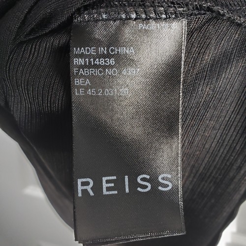 Reiss Womens Wrap Front Top Large Black Bea Sleeveless Stretch Quiet Luxury - Picture 7 of 10
