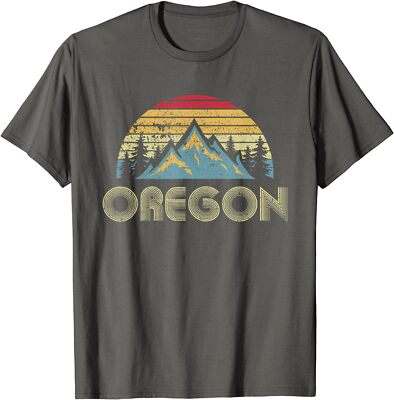 Oregon - Retro Vintage Mountains Nature Hiking Unisex T-Shirt