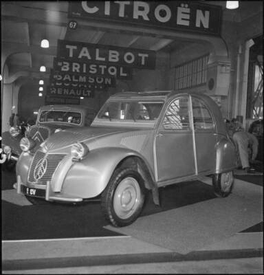 Geneva International Motor Show Citroen 2CV Switzerland 1952 Old Photo