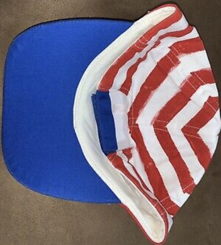 JUSTICE BASEBALL CAP USA RED/WHITE/BLUE SHIMMERING PEACE SIGN SUPER CUTE!! - Picture 3 of 4