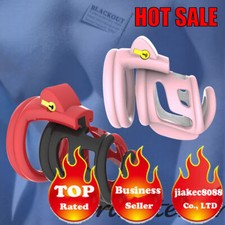 Best Price Contrast Color Vent Hole Design Male Chastity Device Cage With 4Ring