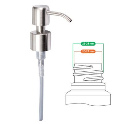 Soap Dispenser Pump Replacement Head Stainless Steel for 22 mm Neck Size