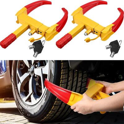 Lot TWO Same Key Anti Theft Wheel Lock Clamp Boot Tire Claw Parking Car Clamps 3