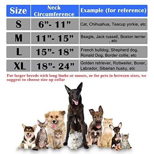 Inflatable Dog Cone Collar for Dogs XLarge (Neck 18"24") Yellow/Blue